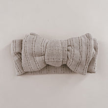Load image into Gallery viewer, Luna + Luca Pointelle Bow Headband - Beige
