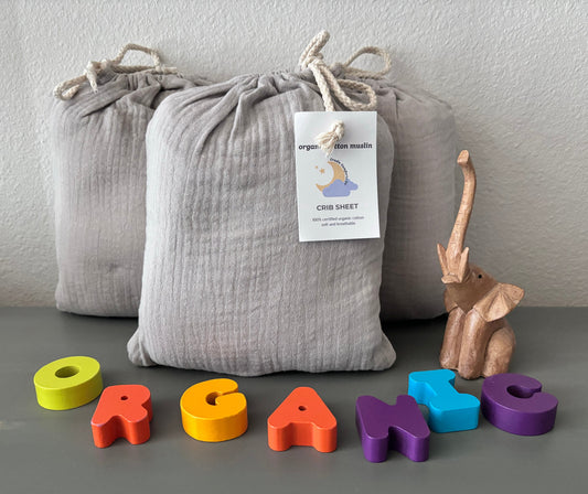 100% Organic Cotton Gauze Muslin Crib Sheet