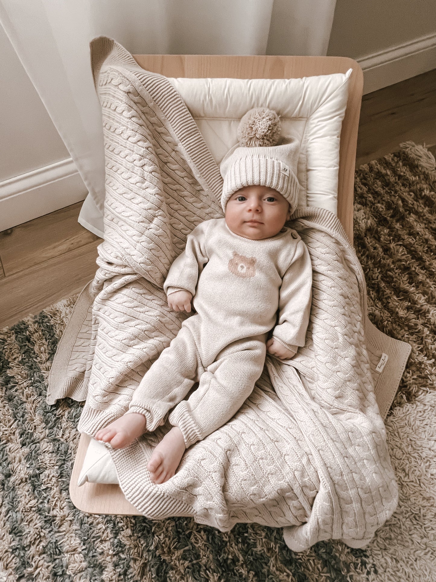 Luna + Luca Organic Cotton Bear Jacquard Jumpsuit