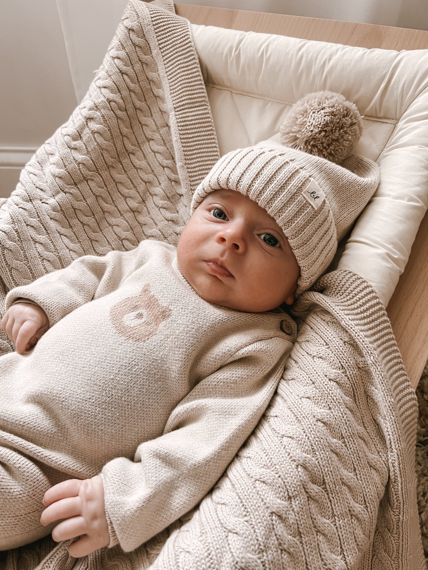 Luna + Luca Organic Cotton Bear Jacquard Jumpsuit