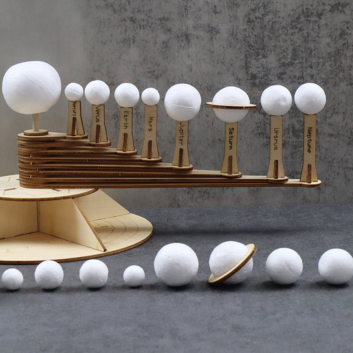 Kitsville Solar System Model DIY Kit – Wooden STEM Building Kit for Kids