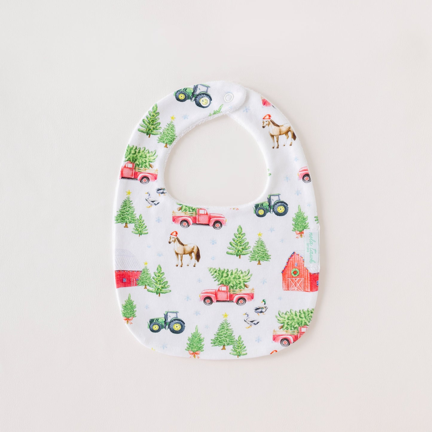 Christmas Tree Farm Organic Cotton Christmas Baby Bib