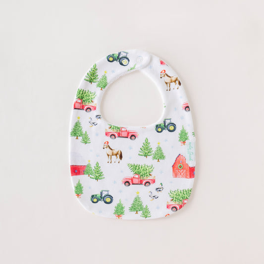 Christmas Tree Farm Organic Cotton Christmas Baby Bib