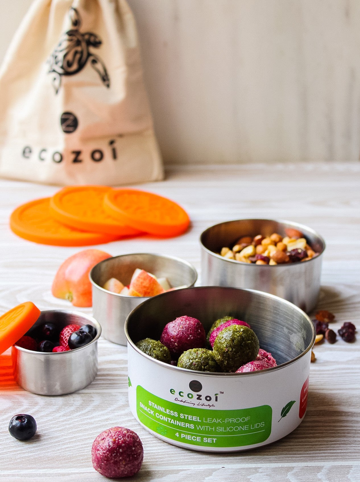 Eco-Friendly 4-Piece Stainless Steel Lunch Box Set - Thumbnail 2