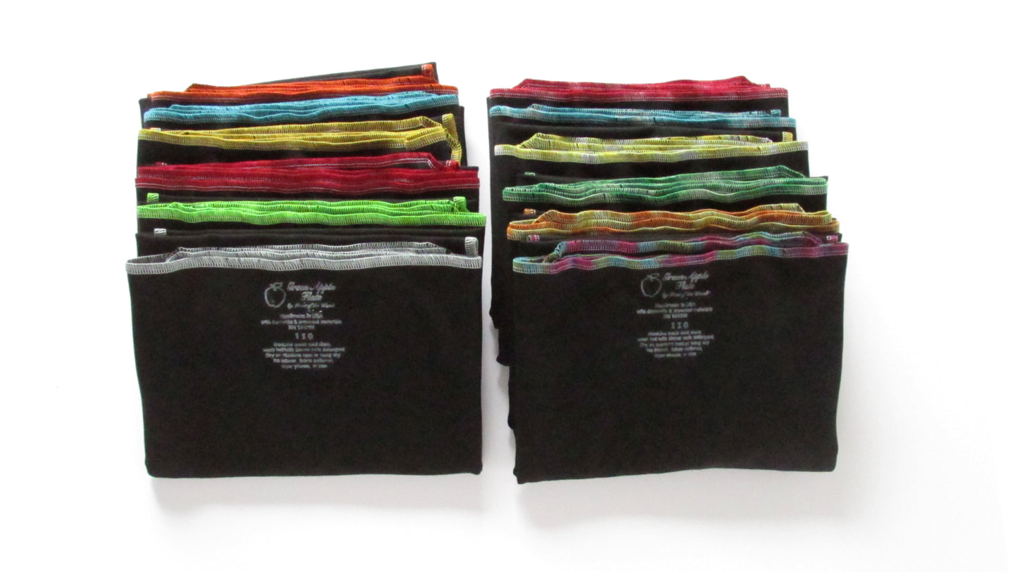 Stretchy Flat Organic Cloth Diapers in Black