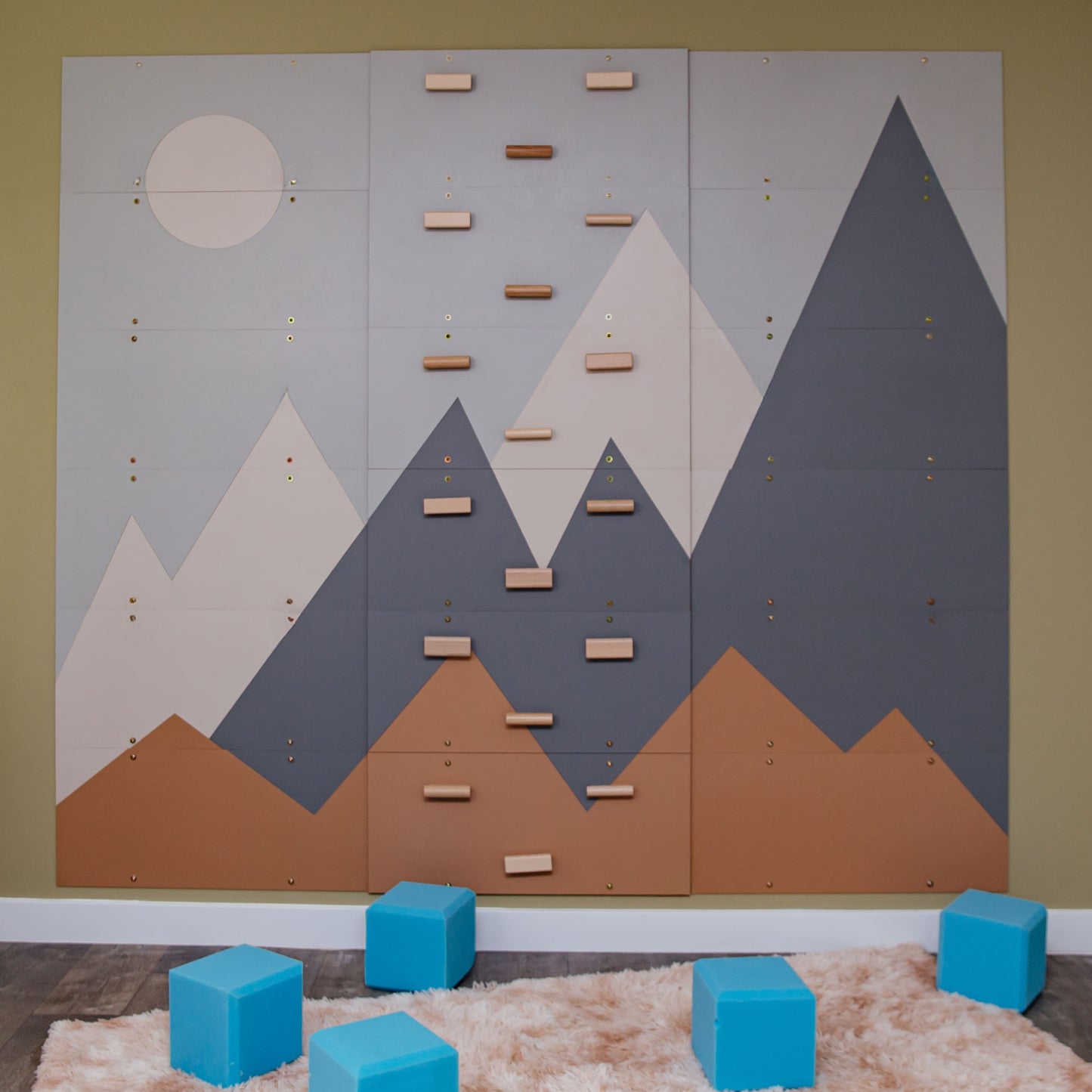 Wood and Hearts 3-in-1 Swedish Ladder Wall Gym for Kids 3+