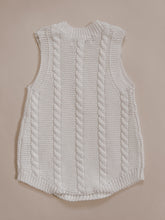 Load image into Gallery viewer, Luca + Luna Organic Cotton Cable Knit Baby Summer Romper - White
