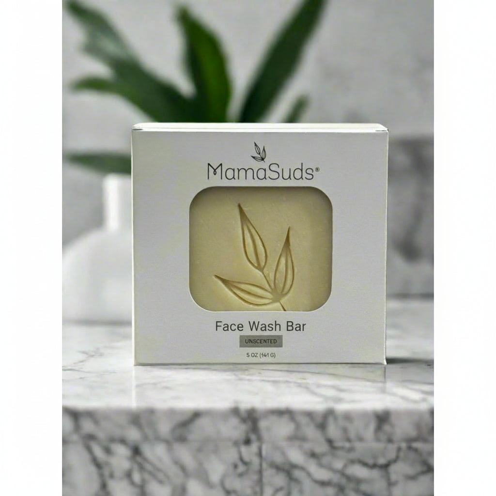 MamaSuds Face Wash Bar | Luxury Facial Cleansing Soap with Organic Oils | Gentle for Sensitive Skin | Handmade in USA - 5oz