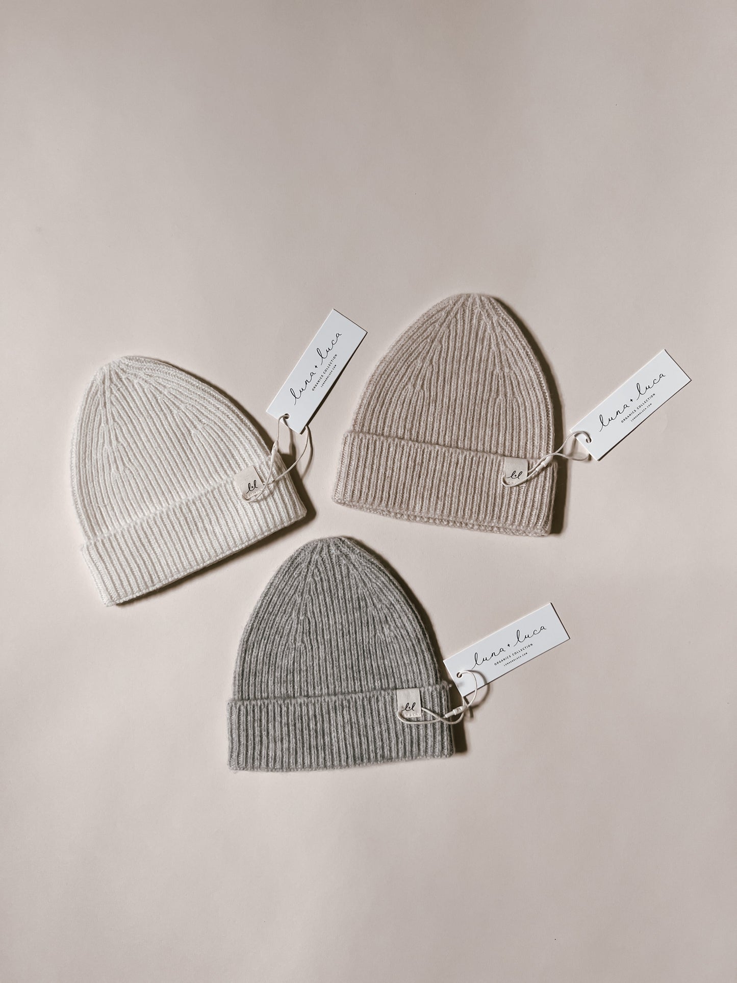 Luna + Luca Merino Wool Baby Knit Beanie - Off-White