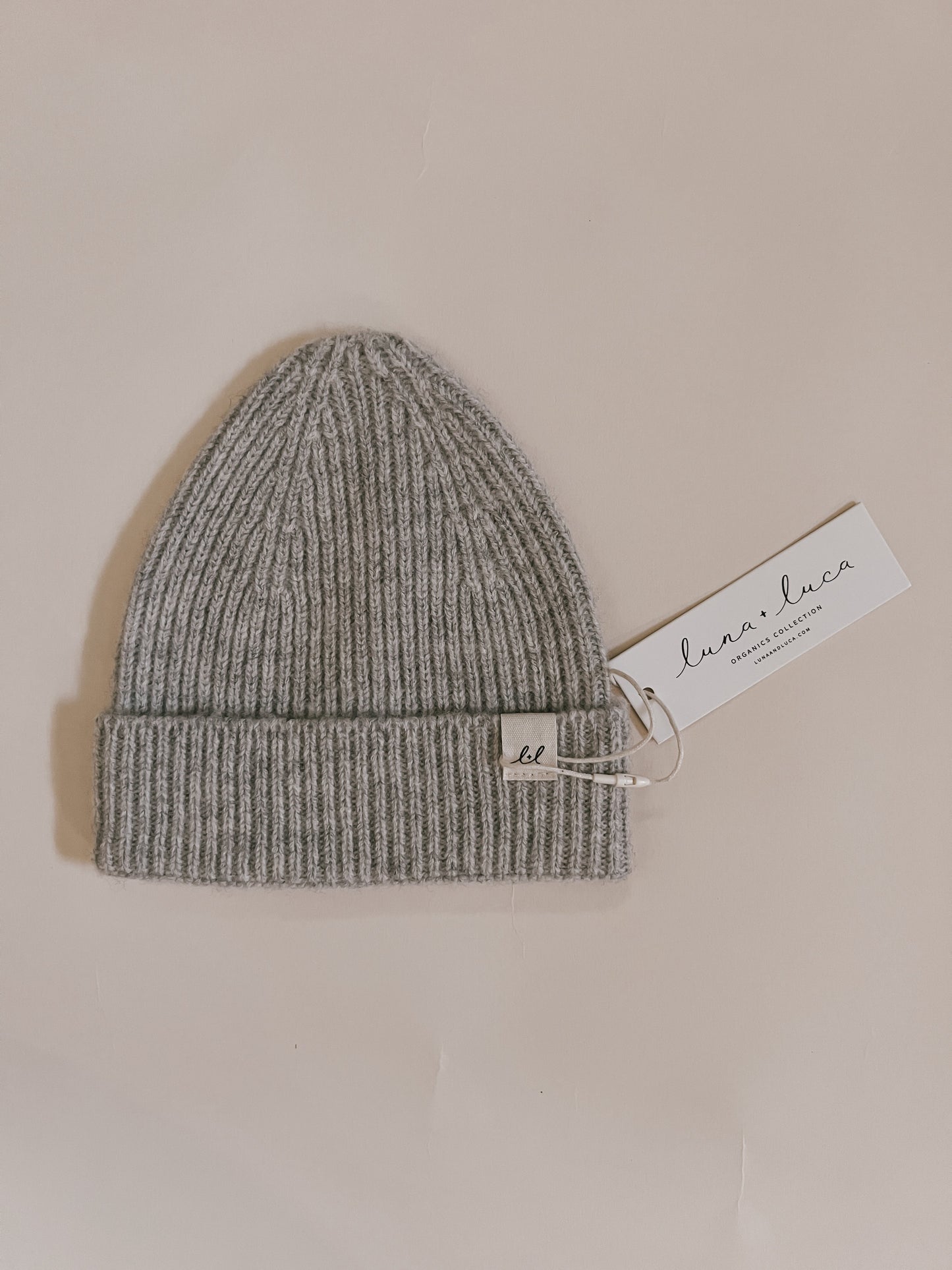 Luna + Luca Merino Wool Baby Knit Beanie - Heather Gray