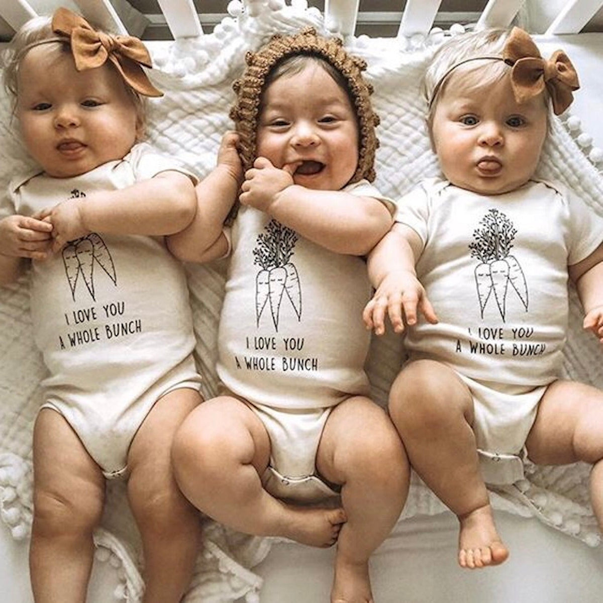 I Love You a Whole Bunch Organic Cotton Baby Bodysuit – Short Sleeve, 0–24M