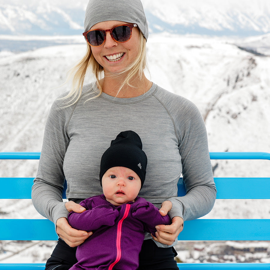 Women's Nursing Long Sleeve Baselayer Long Sleeve Shirt - 100% Merino Wool