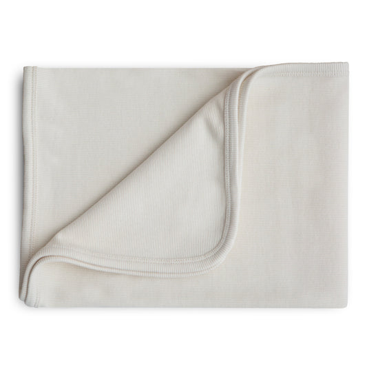Mushie Organic Cotton Ribbed Baby Blanket