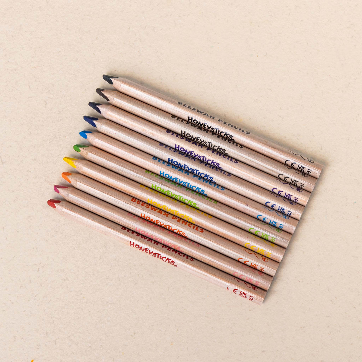 Honeysticks Magic 3-in-1 Beeswax Pencils – Draw, Watercolor & Window Art, Jumbo Triangle, 10 Pack