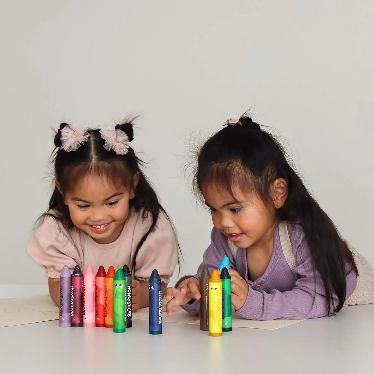 Honeysticks Jumbo Beeswax Crayons for Kids 3+ – Non-Toxic, Pencil-Grip, 12 Pack