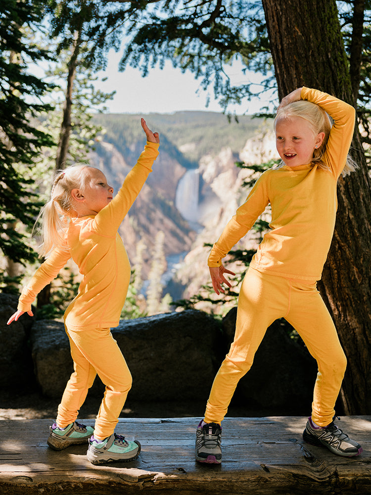 Kids Long Sleeve & Legging Set – 100% Merino Wool - Baselayer