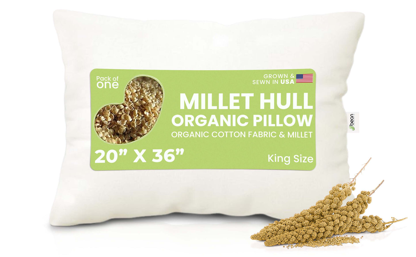 Millet Hull Pillow - Sleeping head bed pillow - Organic - Natural WheatDreamz