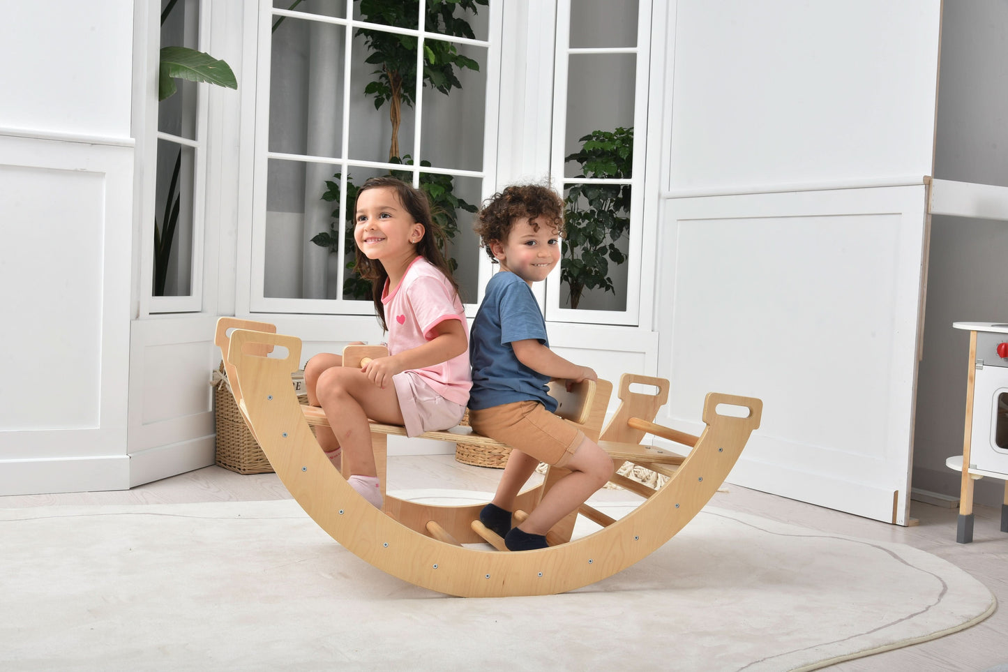 Avenlur Bailis Eco-Friendly Wooden Climbing Arch and Rocker