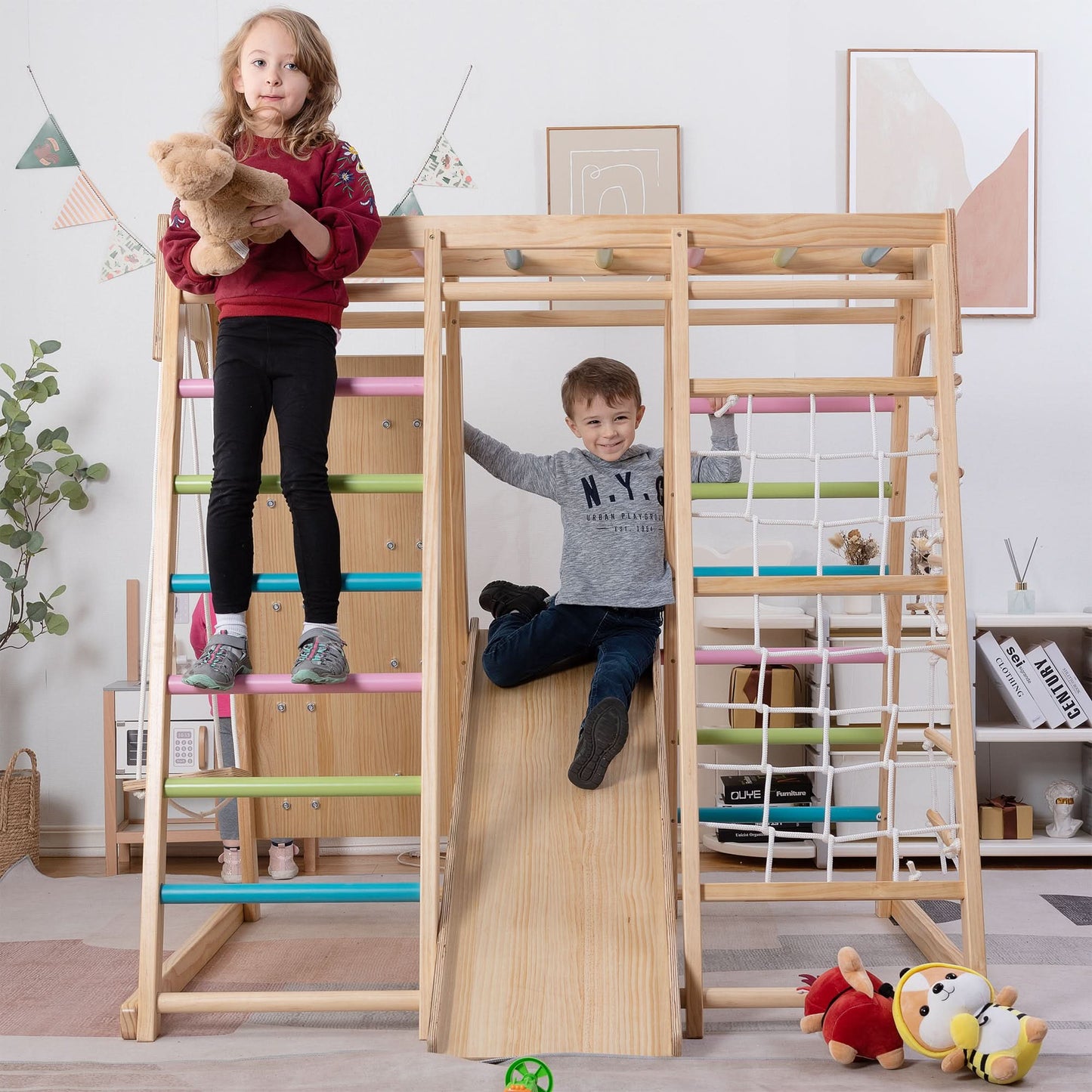 Avenlur Magnolia Eco-Friendly Wooden 7-in-1 Indoor Toddler Preschool Playset