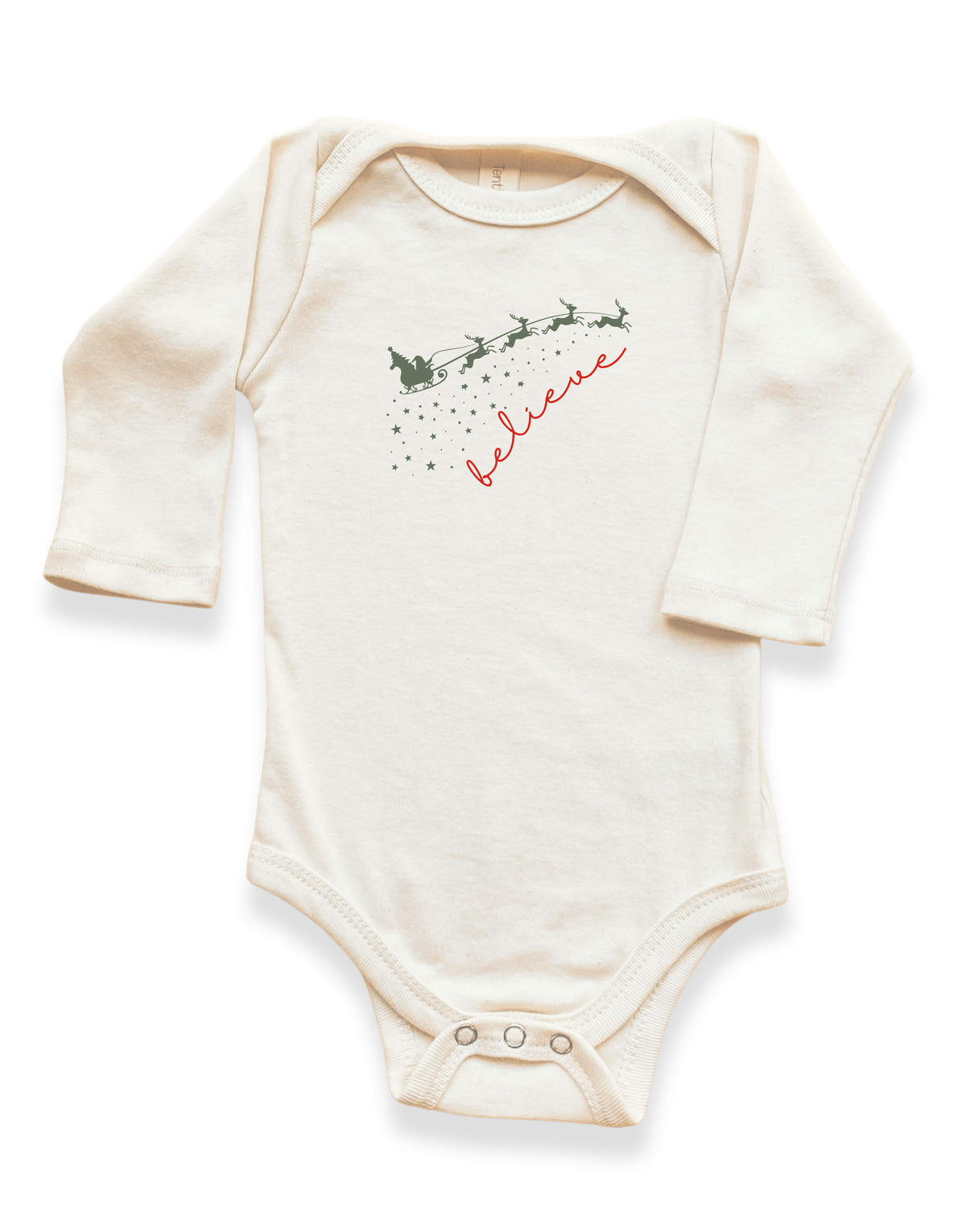 Believe Organic Cotton Baby Bodysuit – Long Sleeve, 0–18M