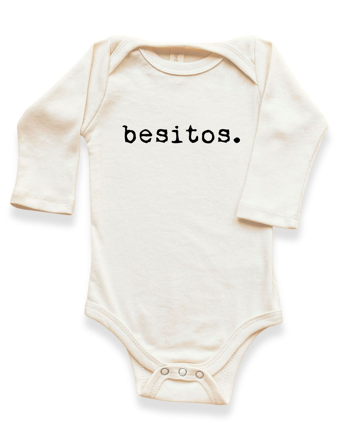 Besitos Organic Cotton Baby Bodysuit – Long Sleeve, Black or Red, 0–24M