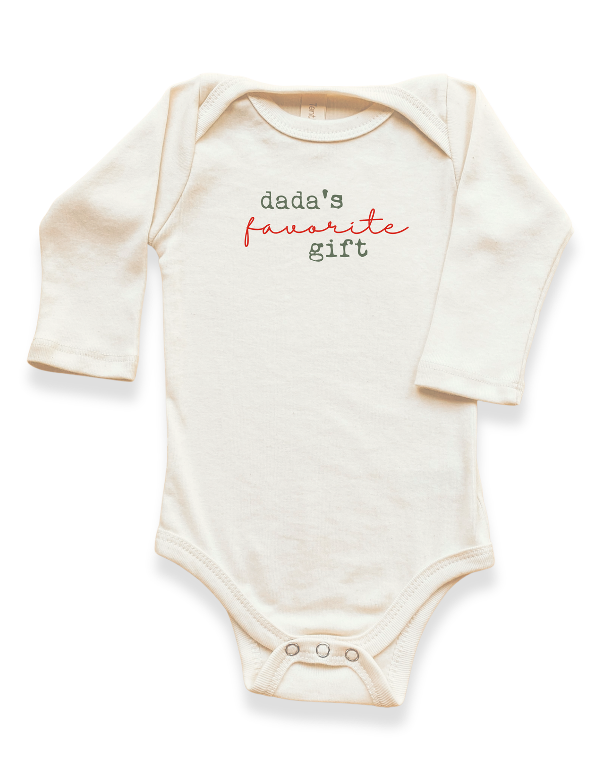 Dada’s Favorite Gift Organic Cotton Baby Bodysuit – Long Sleeve, 0–18M