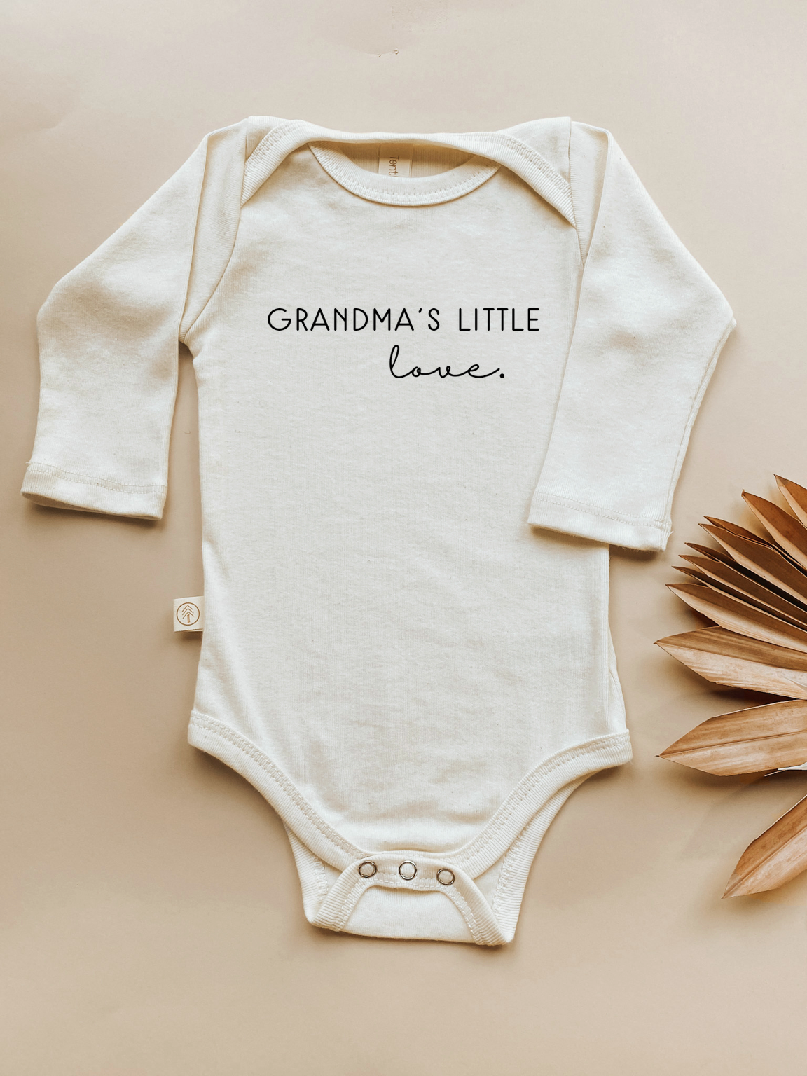 Grandma’s Little Love Organic Cotton Baby Bodysuit – Long Sleeve, 0–24M