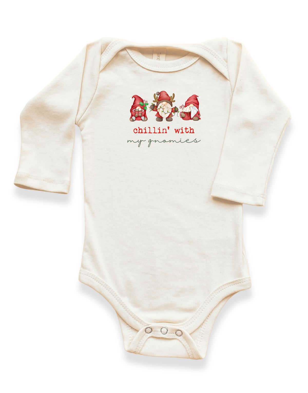 Chillin’ With My Gnomies Organic Cotton Baby Bodysuit – Long Sleeve, 0–18M