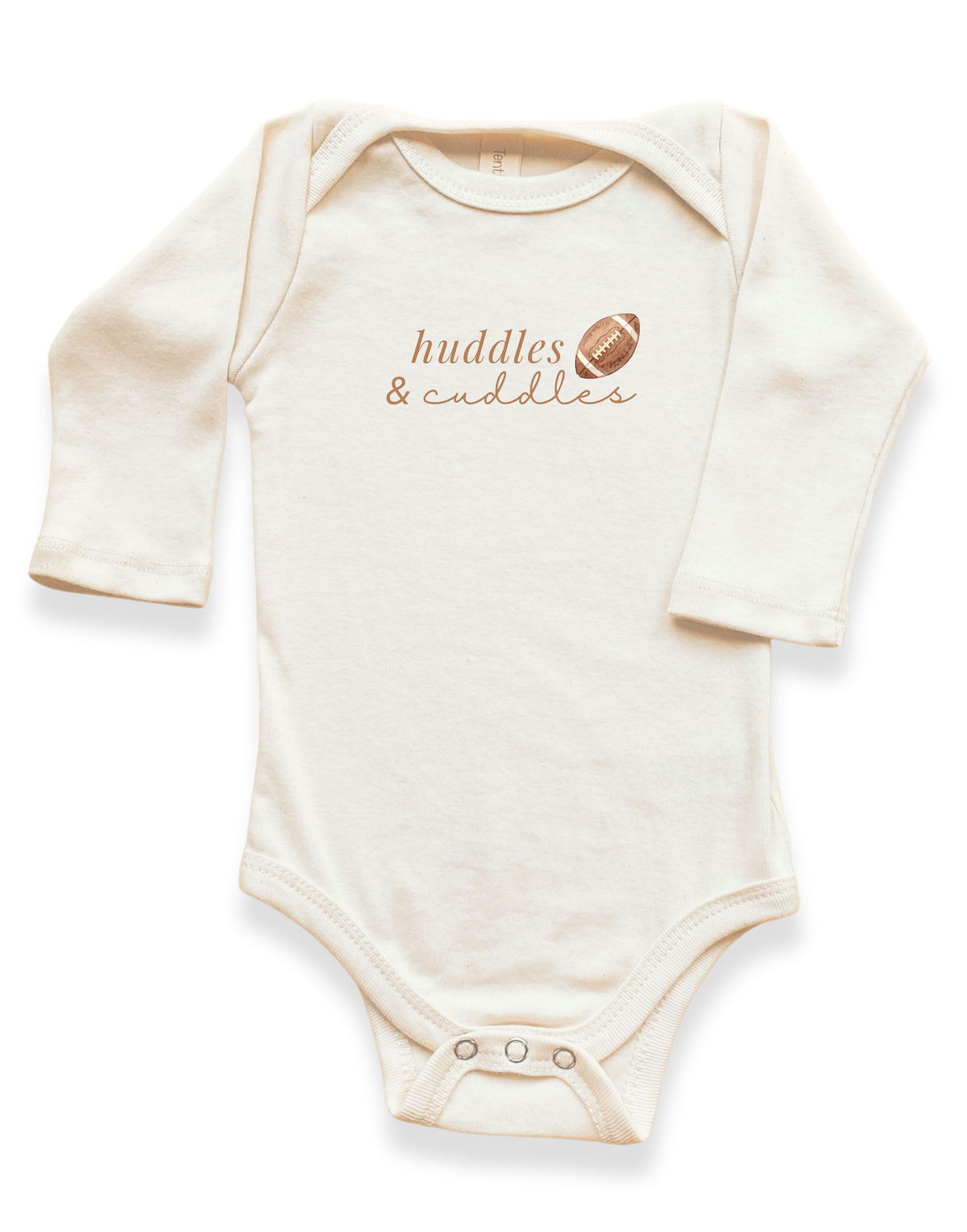 Huddles & Cuddles Organic Cotton Baby Bodysuit – Long Sleeve, 0–18M