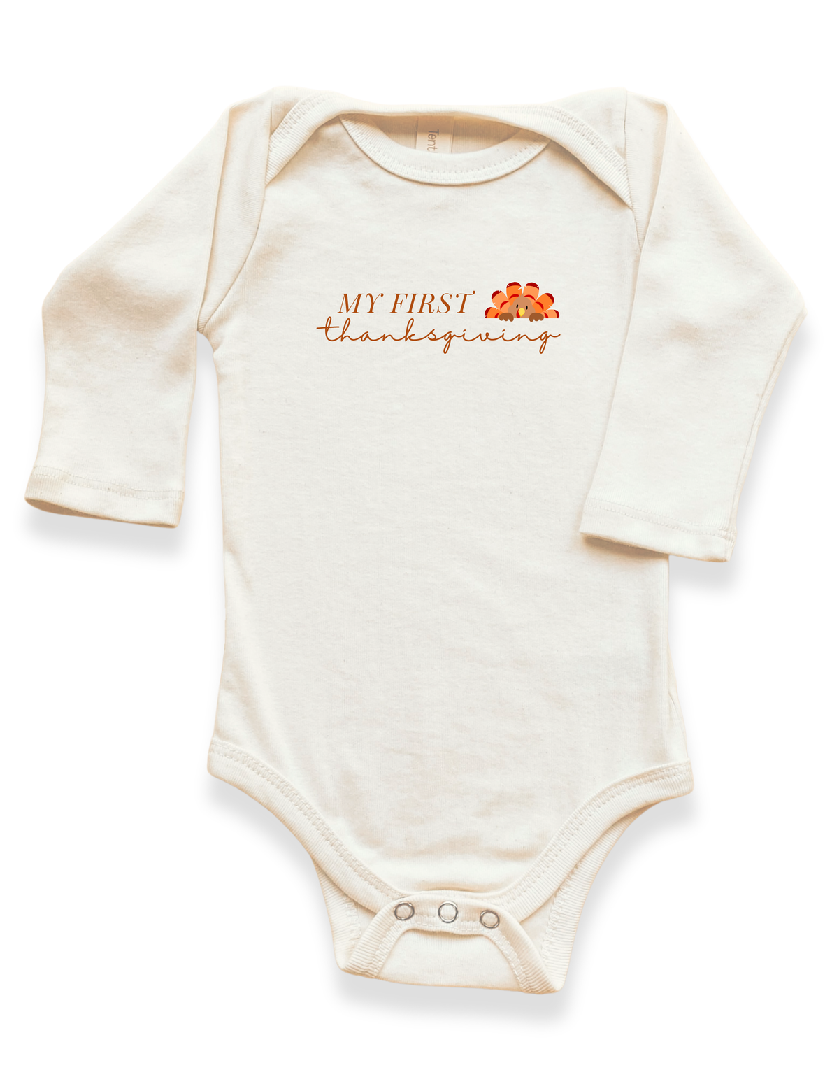 My First Thanksgiving Organic Cotton Baby Bodysuit – Long Sleeve, 0–18M