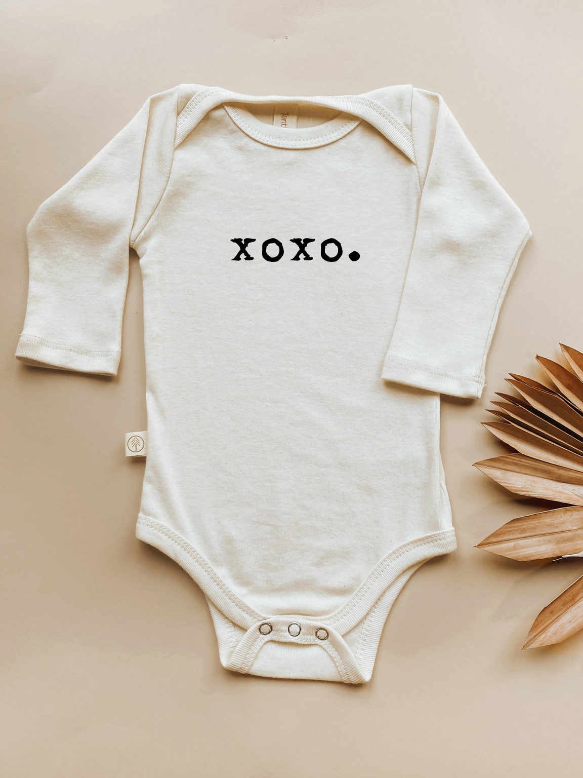 Xoxo. Organic Cotton Baby Bodysuit – Long Sleeve, Red or Black, 0–24M