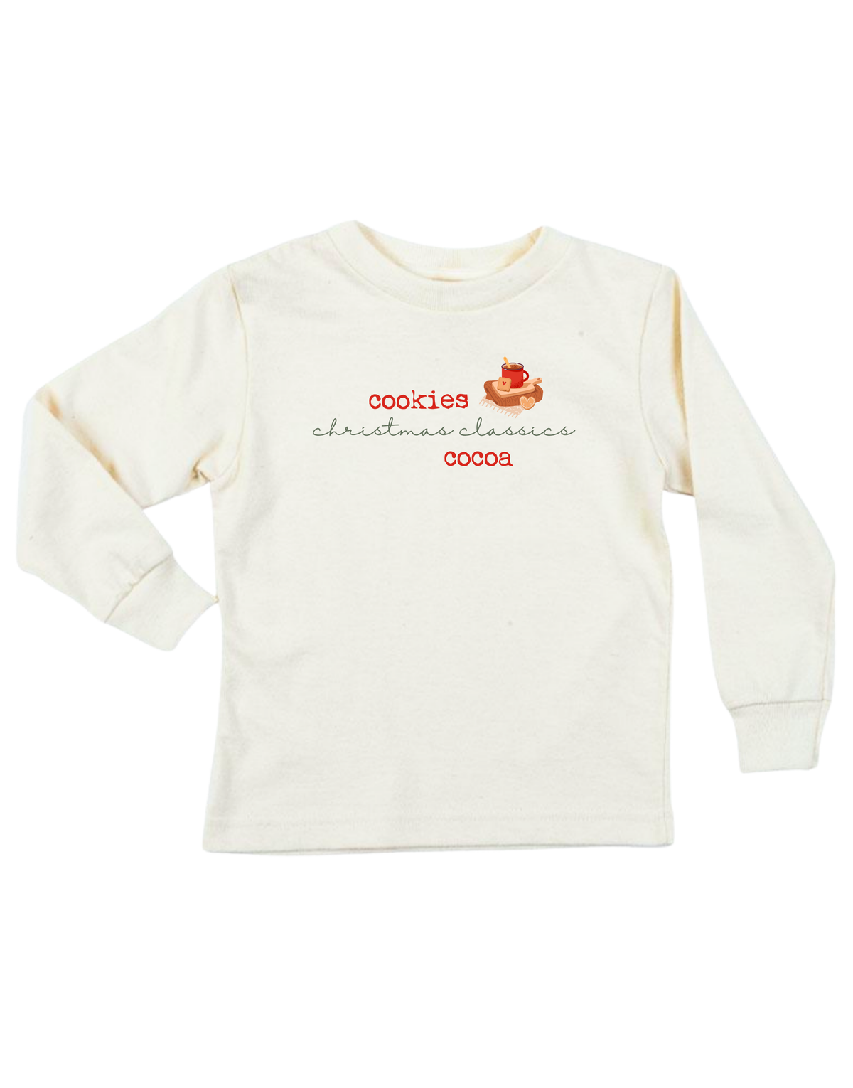 Cookies, Christmas Classics, Cocoa Organic Cotton Kids T-Shirt – Long Sleeve, 2Y–12Y