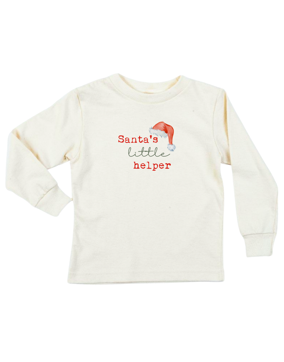 Santa’s Little Helper Organic Cotton Kids T-Shirt – Long Sleeve, 2Y–12Y