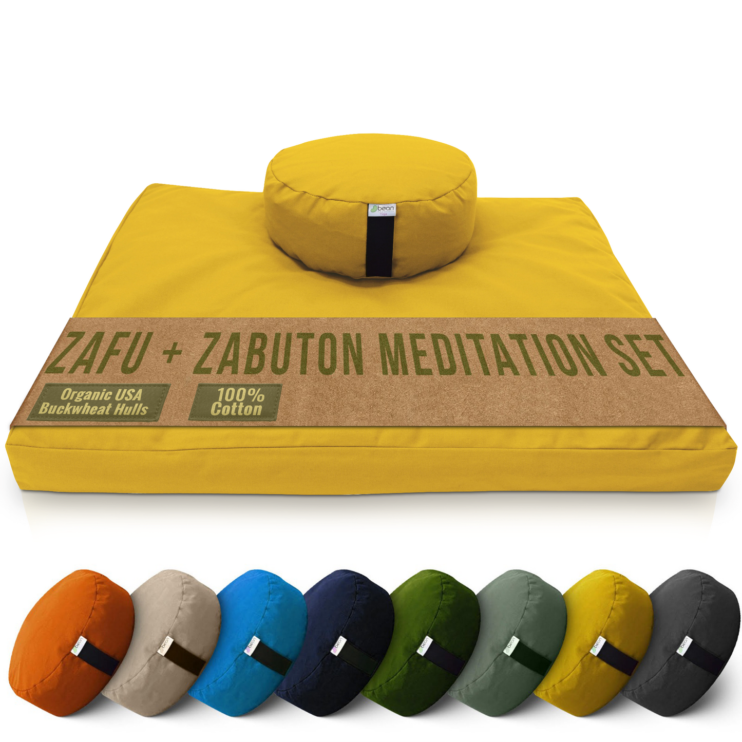 Meditation Cushion Set Zafu and Zabuton - Cotton ..Made in USA