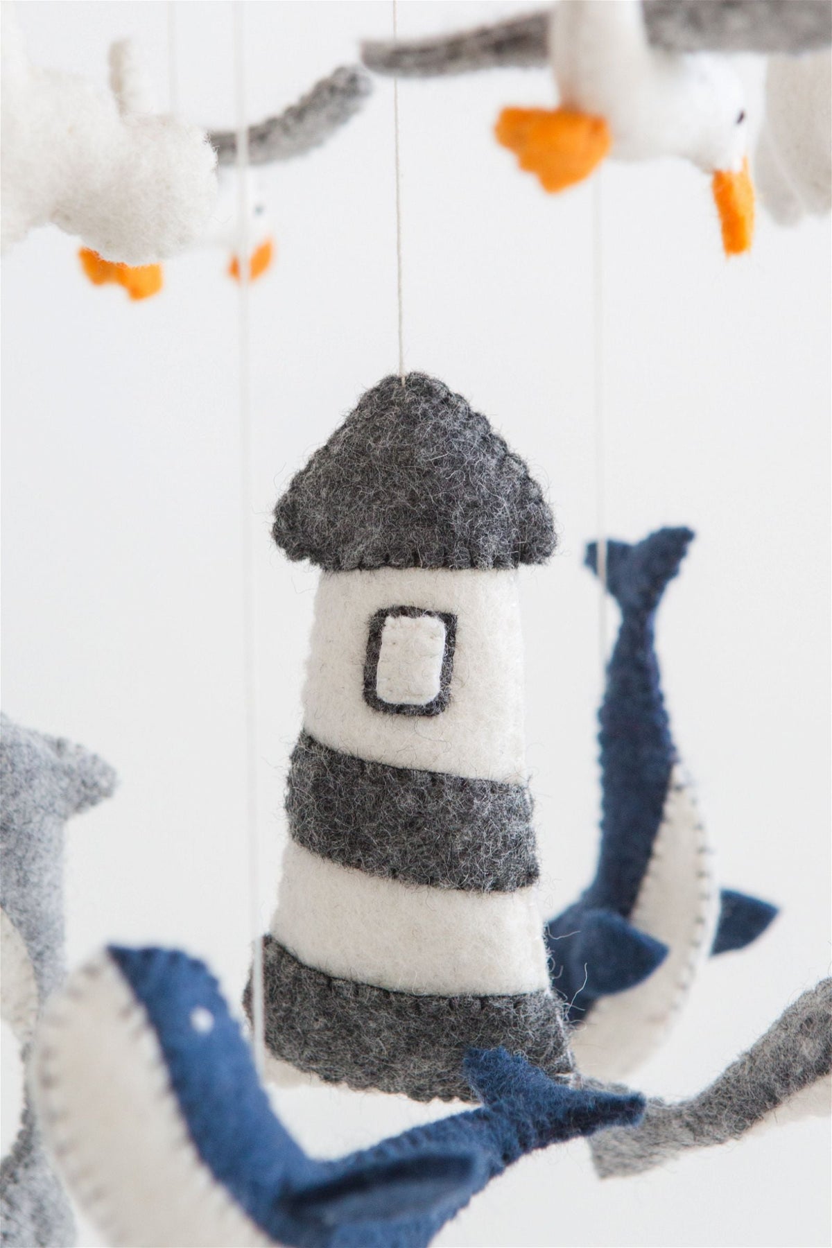 Nivas Lighthouse Crib Mobile – Handmade Wool Felt Nursery Mobile