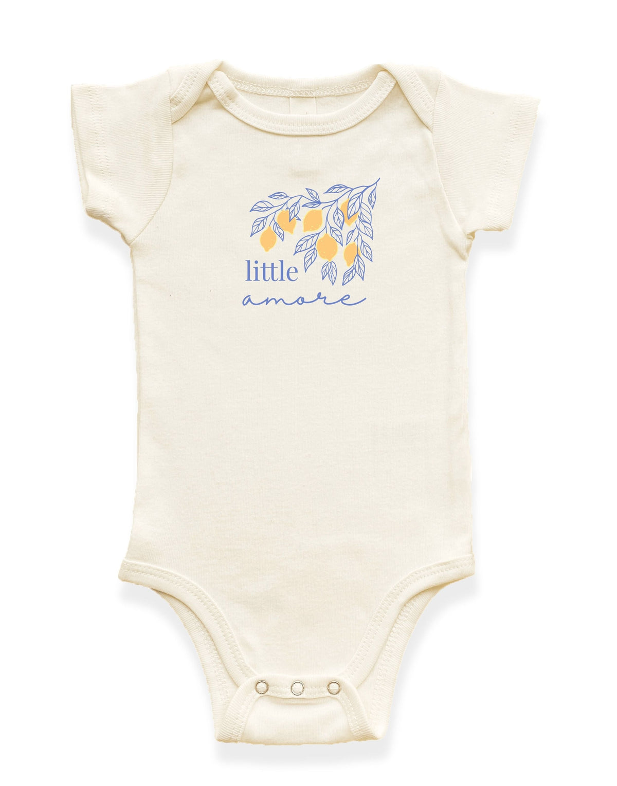 Little Amore Organic Cotton Baby Bodysuit – Short Sleeve, 0–24M