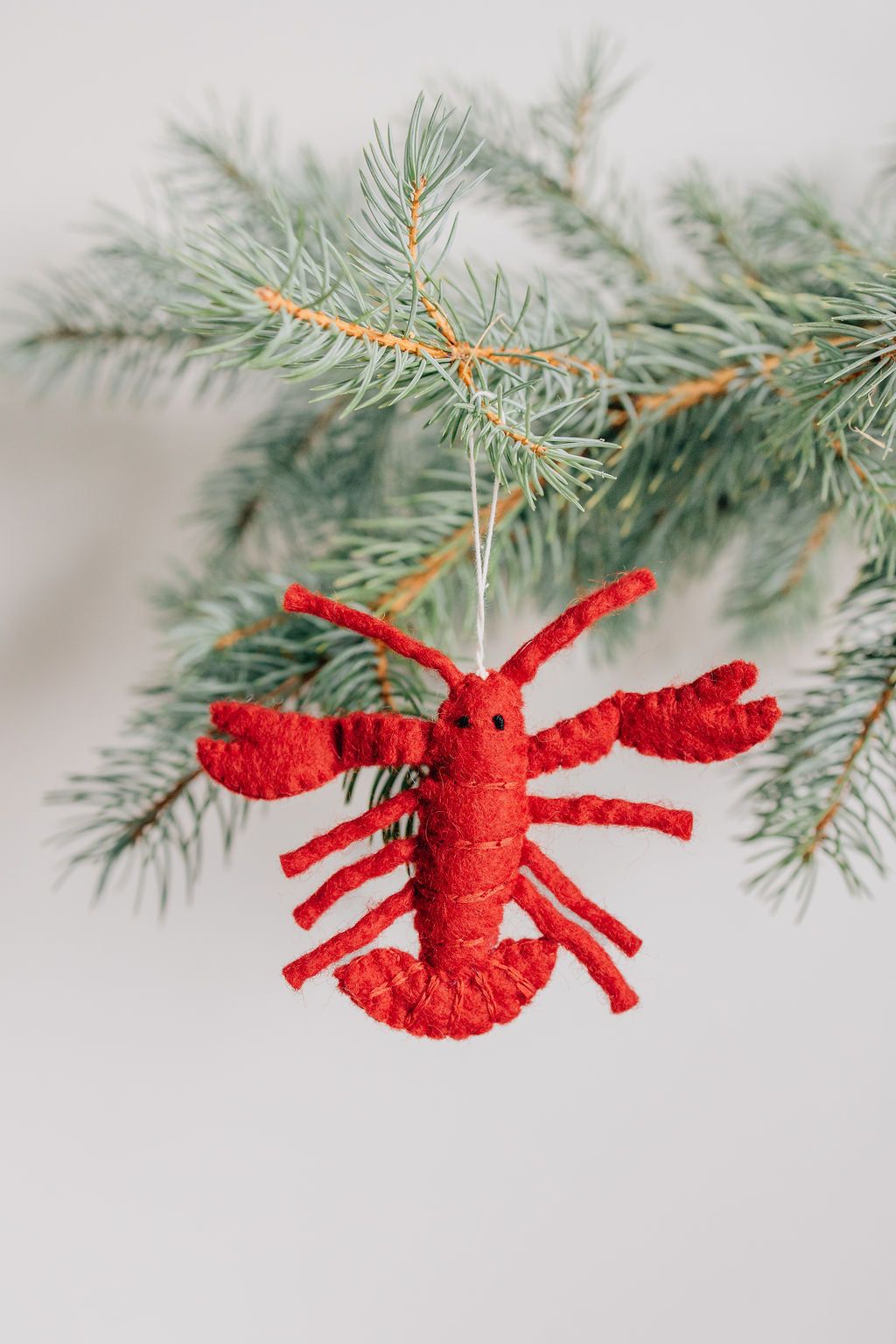 Lobster Ornament – Handmade Wool Felt Holiday Decor