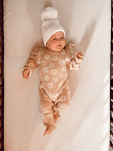 Load image into Gallery viewer, Luna + Luca Floral Organic Cotton Baby Girl Knit Jacquard Jumpsuit Onesie
