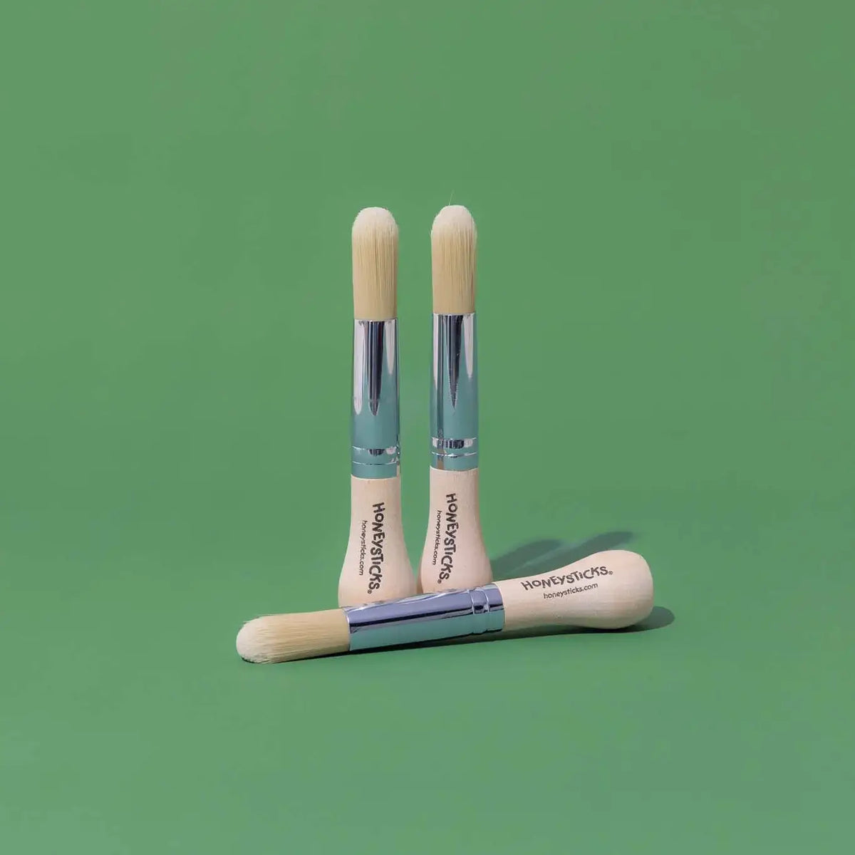 Honeysticks My First Paint Brush Set for Toddlers – Chunky Wooden Handles, Vegan Bristles, 3 Pack