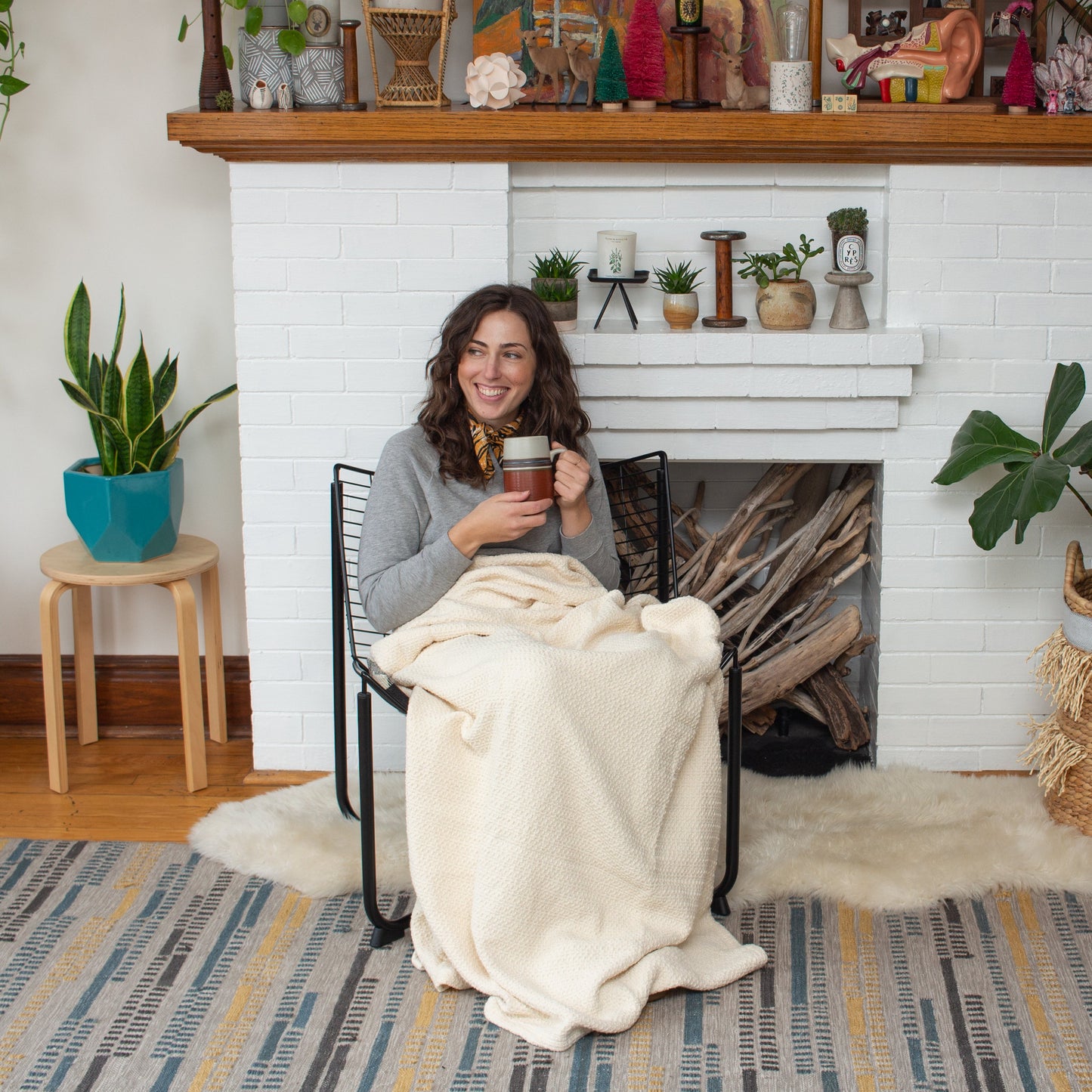 Organic Cotton Throw Blanket | Organic Textiles | Woven Throw Blanket | Earth-Friendly Blanket | Cotton Blanket | Choice of Color