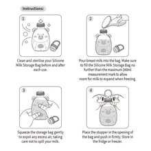 Load image into Gallery viewer, Haakaa Happii Bear Silicone Milk Storage Bag (9oz/260ml)
