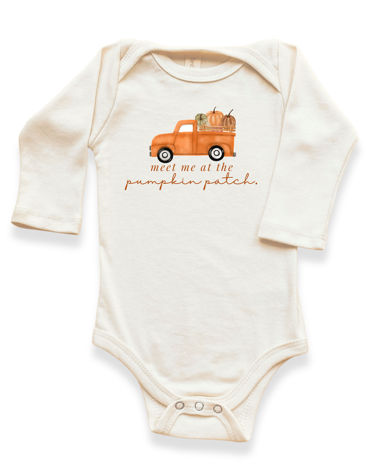 Meet Me At The Pumpkin Patch Organic Cotton Baby Bodysuit – Long Sleeve, 0–18M