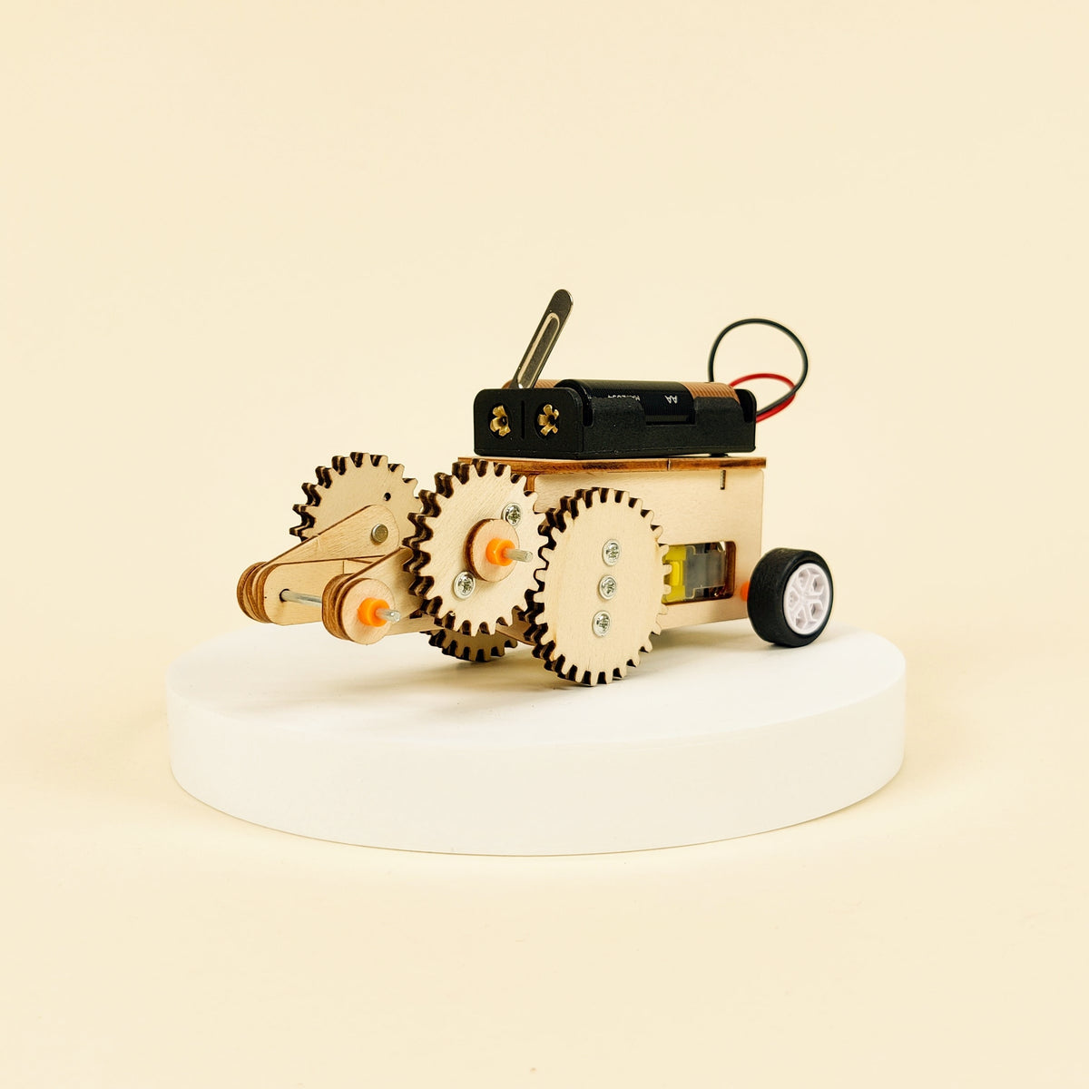 Kitsville Gear Car DIY Kit – Wooden STEM Building Kit for Kids 8+