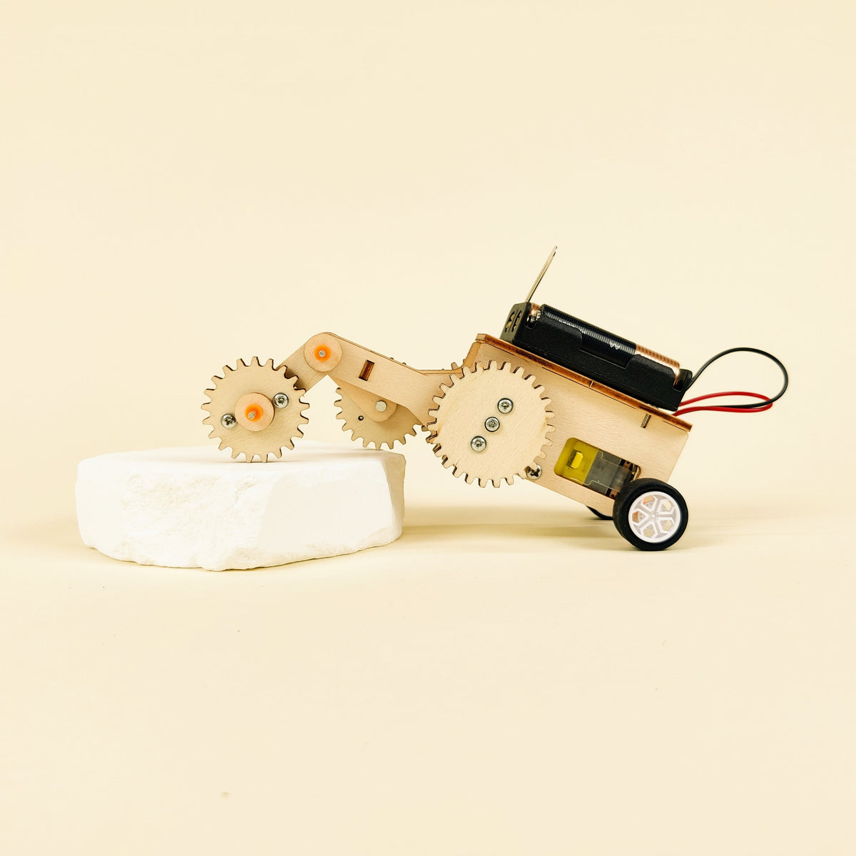 Kitsville Gear Car DIY Kit – Wooden STEM Building Kit for Kids 8+