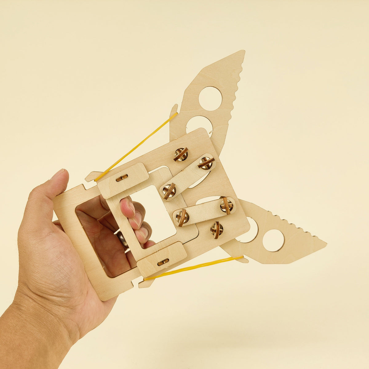 Kitsville Mechanical Claw DIY Kit – Wooden STEM Building Kit for Kids 6+