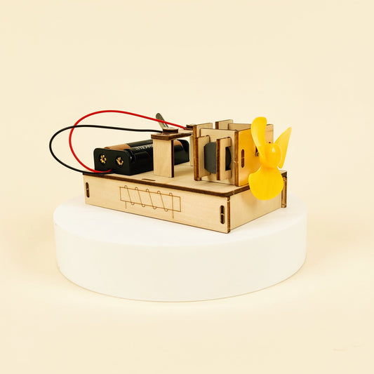 Kitsville Electric Motor DIY Kit – Wooden STEM Building Kit for Kids 8+