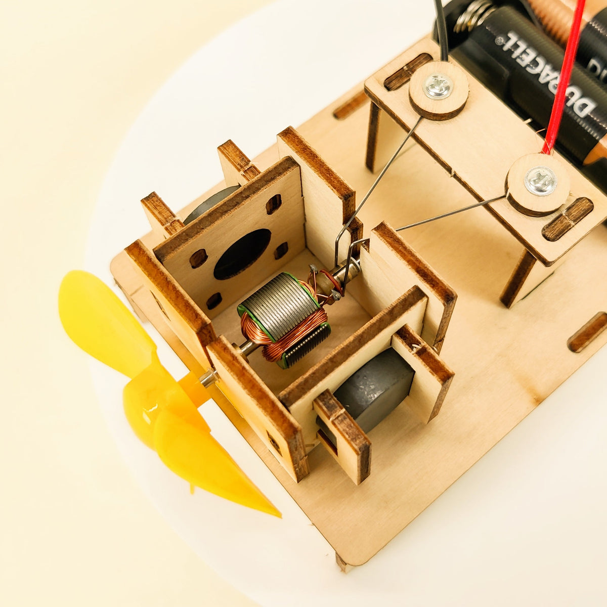 Kitsville Electric Motor DIY Kit – Wooden STEM Building Kit for Kids 8+