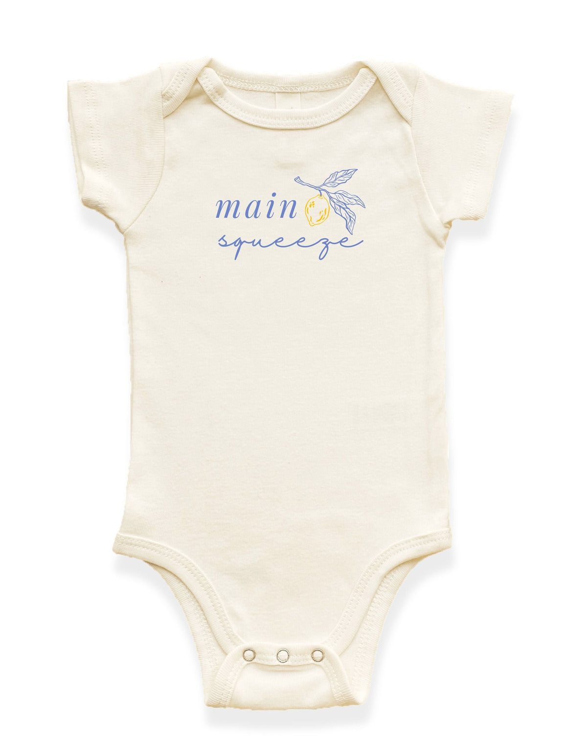 Main Squeeze Organic Cotton Baby Bodysuit – Short Sleeve, 0–24M