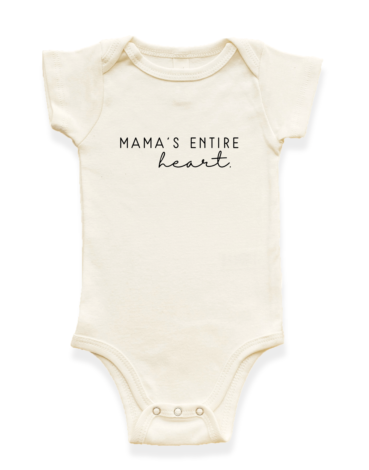 Mama’s Entire Heart Organic Cotton Baby Bodysuit – Short Sleeve, 0–18M