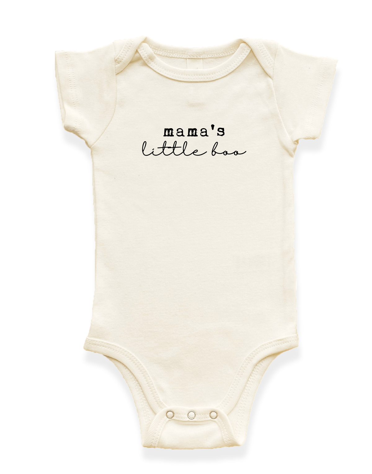 Mama’s Little Boo Organic Cotton Baby Bodysuit – Short Sleeve, 0–18M